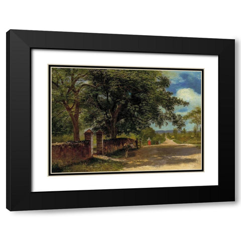Street in Nassau Black Modern Wood Framed Art Print with Double Matting by Bierstadt, Albert