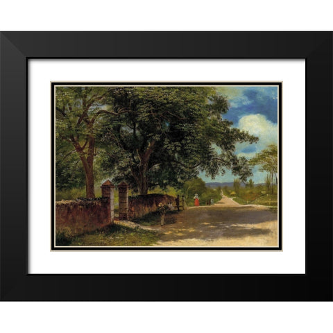 Street in Nassau Black Modern Wood Framed Art Print with Double Matting by Bierstadt, Albert
