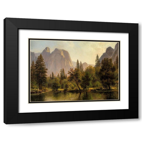 Cathedral Rocks, Yosemite Valley Black Modern Wood Framed Art Print with Double Matting by Bierstadt, Albert