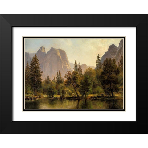 Cathedral Rocks, Yosemite Valley Black Modern Wood Framed Art Print with Double Matting by Bierstadt, Albert