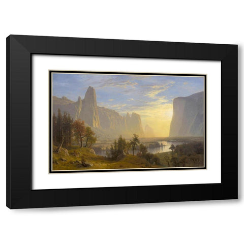 Yosemite Valley Black Modern Wood Framed Art Print with Double Matting by Bierstadt, Albert