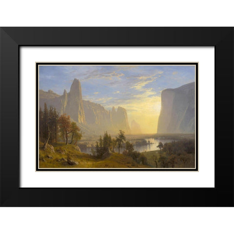Yosemite Valley Black Modern Wood Framed Art Print with Double Matting by Bierstadt, Albert