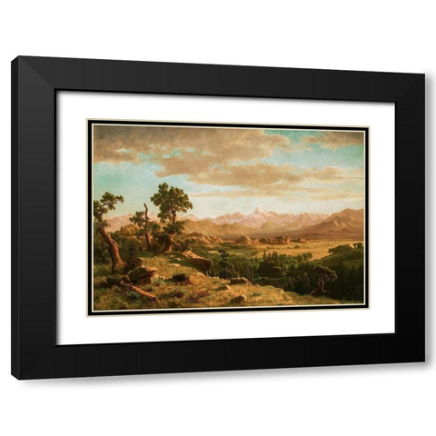 Wind River Country Black Modern Wood Framed Art Print with Double Matting by Bierstadt, Albert