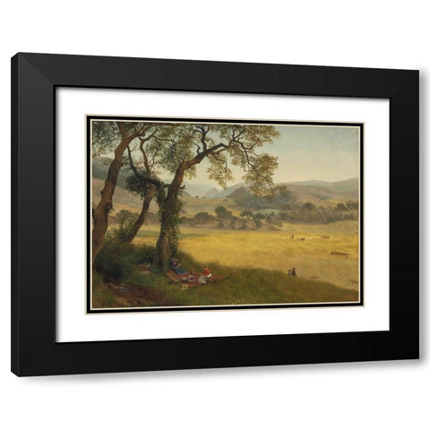 A golden summer day near Oakland Black Modern Wood Framed Art Print with Double Matting by Bierstadt, Albert