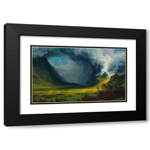 Storm in the Mountains Black Modern Wood Framed Art Print with Double Matting by Bierstadt, Albert