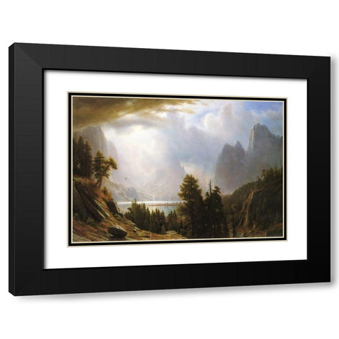 King Lake, California Black Modern Wood Framed Art Print with Double Matting by Bierstadt, Albert