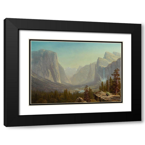 Yosemite Black Modern Wood Framed Art Print with Double Matting by Bierstadt, Albert