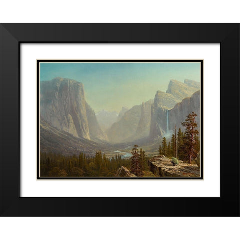 Yosemite Black Modern Wood Framed Art Print with Double Matting by Bierstadt, Albert