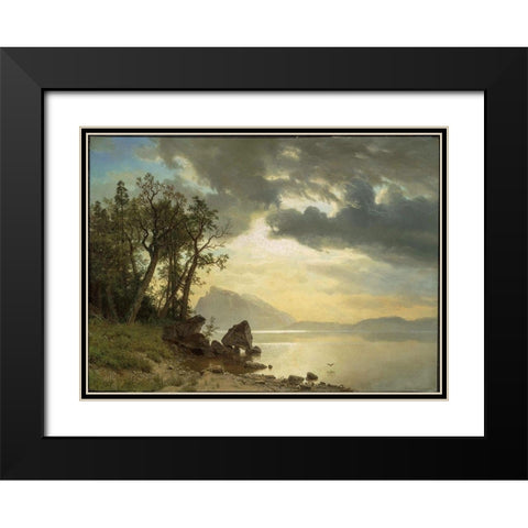 Lake Tahoe, California Black Modern Wood Framed Art Print with Double Matting by Bierstadt, Albert