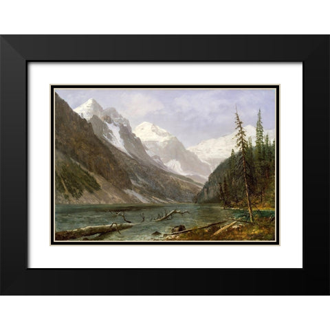Canadian Rockies (Lake Louise) Black Modern Wood Framed Art Print with Double Matting by Bierstadt, Albert