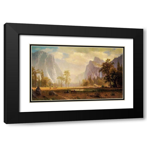 Looking Up the Yosemite Valley Black Modern Wood Framed Art Print with Double Matting by Bierstadt, Albert