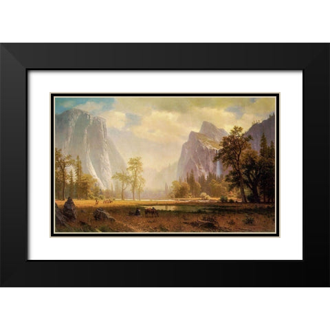 Looking Up the Yosemite Valley Black Modern Wood Framed Art Print with Double Matting by Bierstadt, Albert