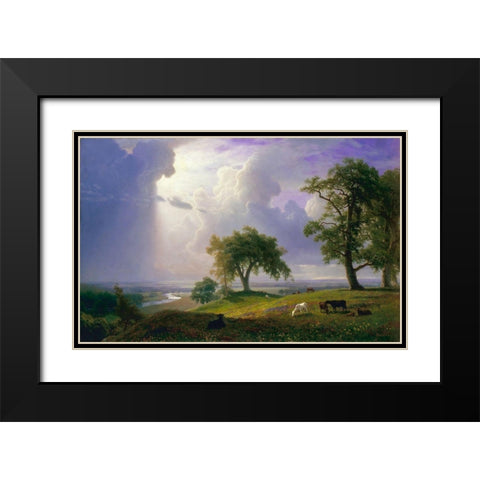 California Spring Black Modern Wood Framed Art Print with Double Matting by Bierstadt, Albert