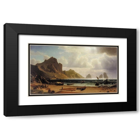 The Marina Piccola, Capri Black Modern Wood Framed Art Print with Double Matting by Bierstadt, Albert