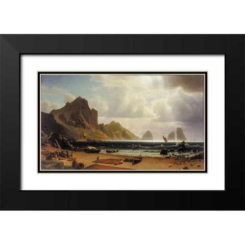 The Marina Piccola, Capri Black Modern Wood Framed Art Print with Double Matting by Bierstadt, Albert