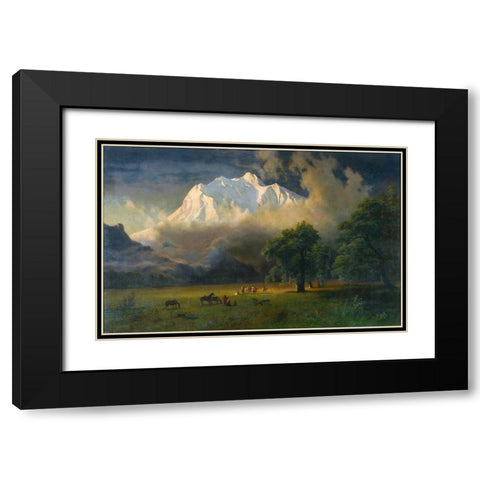 Mount Adams, Washington Black Modern Wood Framed Art Print with Double Matting by Bierstadt, Albert
