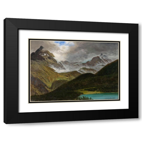 Landscape Black Modern Wood Framed Art Print with Double Matting by Bierstadt, Albert