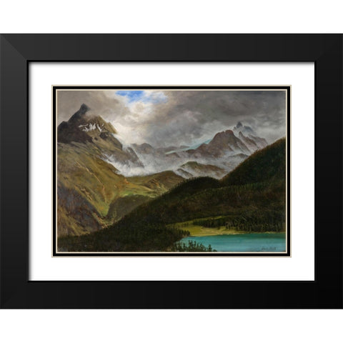 Landscape Black Modern Wood Framed Art Print with Double Matting by Bierstadt, Albert
