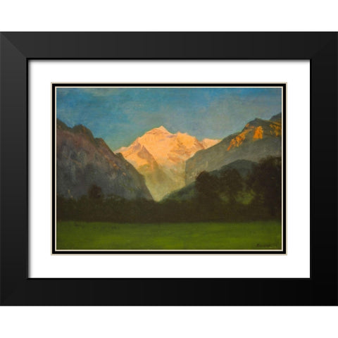 View of Glacier Park Black Modern Wood Framed Art Print with Double Matting by Bierstadt, Albert