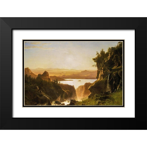 Island Lake, Wind River Range, Wyoming Black Modern Wood Framed Art Print with Double Matting by Bierstadt, Albert