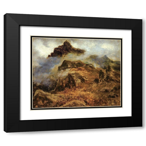 Study of Rocky Mountains Black Modern Wood Framed Art Print with Double Matting by Bierstadt, Albert