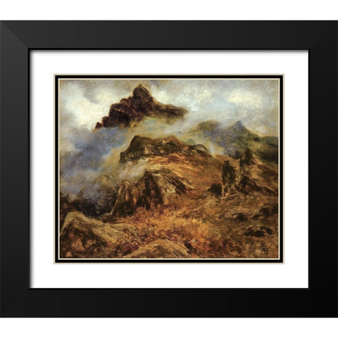 Study of Rocky Mountains Black Modern Wood Framed Art Print with Double Matting by Bierstadt, Albert