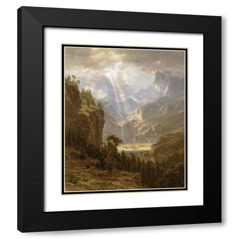 Rocky Mountains, Landers Peak Black Modern Wood Framed Art Print with Double Matting by Bierstadt, Albert
