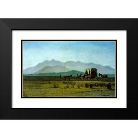 Surveyor’s Wagon in the Rockies Black Modern Wood Framed Art Print with Double Matting by Bierstadt, Albert