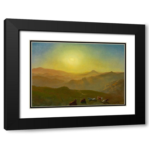 Looking from the Shade on Clay Hill San Francisco Black Modern Wood Framed Art Print with Double Matting by Bierstadt, Albert