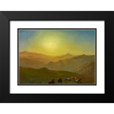 Looking from the Shade on Clay Hill San Francisco Black Modern Wood Framed Art Print with Double Matting by Bierstadt, Albert