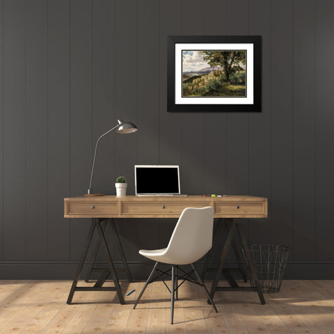 Olevano Black Modern Wood Framed Art Print with Double Matting by Bierstadt, Albert
