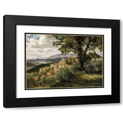 Olevano Black Modern Wood Framed Art Print with Double Matting by Bierstadt, Albert