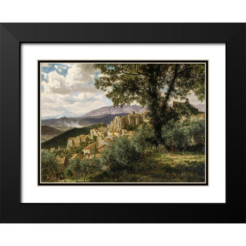 Olevano Black Modern Wood Framed Art Print with Double Matting by Bierstadt, Albert