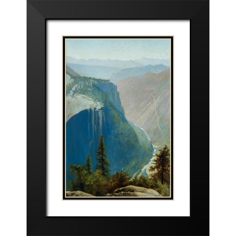 Yosemite Valley Black Modern Wood Framed Art Print with Double Matting by Bierstadt, Albert