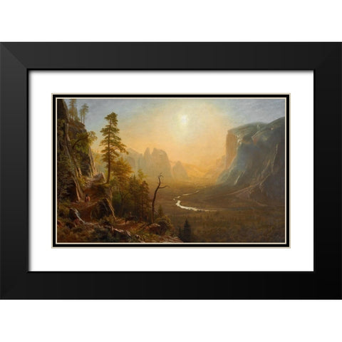 Yosemite Valley Glacier Point Trail Black Modern Wood Framed Art Print with Double Matting by Bierstadt, Albert