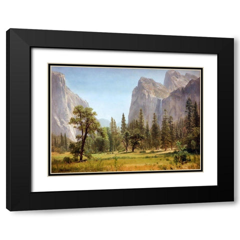 Bridal Veil Falls, Yosemite Valley, California Black Modern Wood Framed Art Print with Double Matting by Bierstadt, Albert