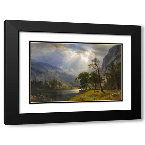 Mount Starr King, Yosemite Black Modern Wood Framed Art Print with Double Matting by Bierstadt, Albert