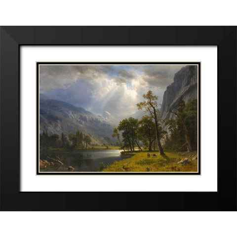 Mount Starr King, Yosemite Black Modern Wood Framed Art Print with Double Matting by Bierstadt, Albert
