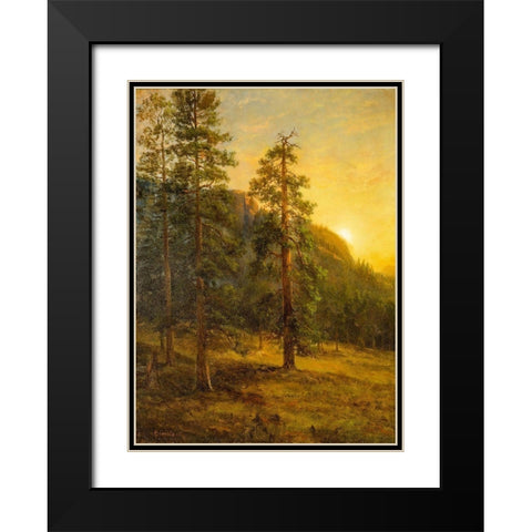 California Redwoods Black Modern Wood Framed Art Print with Double Matting by Bierstadt, Albert