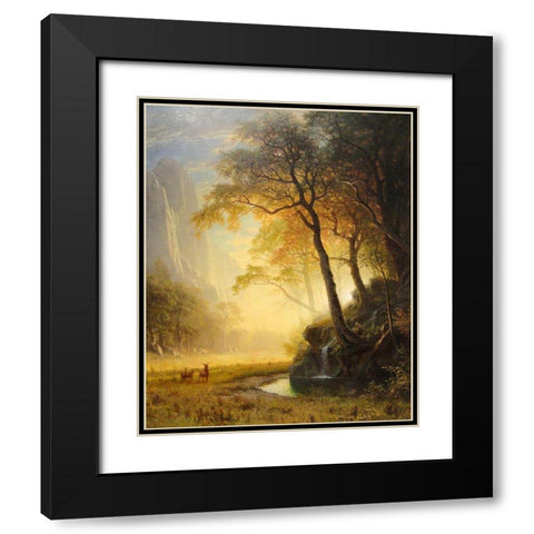 Hetch Hetchy Canyon Black Modern Wood Framed Art Print with Double Matting by Bierstadt, Albert
