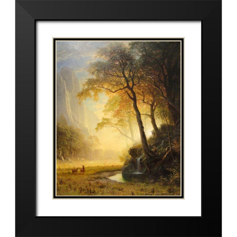 Hetch Hetchy Canyon Black Modern Wood Framed Art Print with Double Matting by Bierstadt, Albert