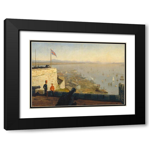 St. Lawrence River, from the Citadel, Quebec Black Modern Wood Framed Art Print with Double Matting by Bierstadt, Albert