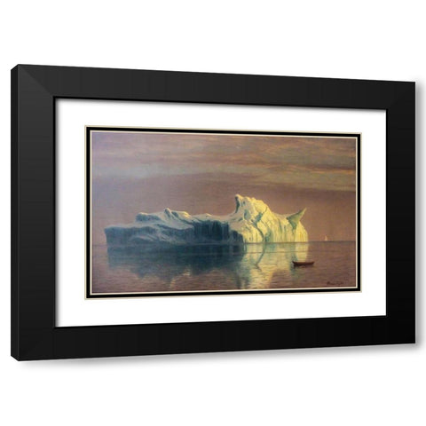 The Iceberg Black Modern Wood Framed Art Print with Double Matting by Bierstadt, Albert