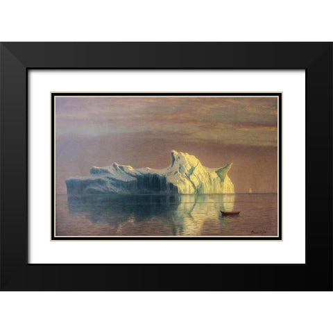The Iceberg Black Modern Wood Framed Art Print with Double Matting by Bierstadt, Albert