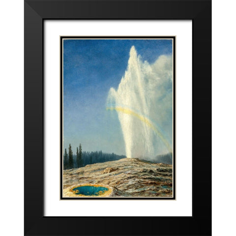 Old Faithful Black Modern Wood Framed Art Print with Double Matting by Bierstadt, Albert