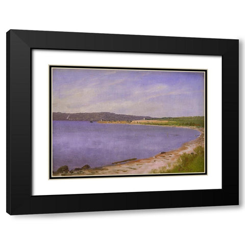 San Francisco Bay Black Modern Wood Framed Art Print with Double Matting by Bierstadt, Albert