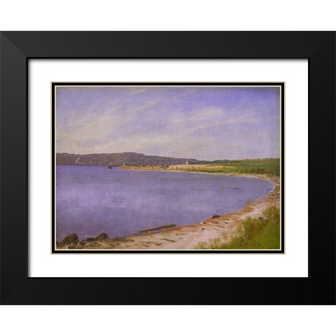 San Francisco Bay Black Modern Wood Framed Art Print with Double Matting by Bierstadt, Albert