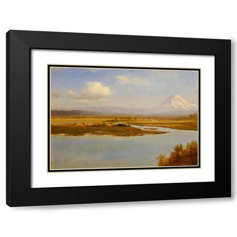 Mt. Hood, Oregon Black Modern Wood Framed Art Print with Double Matting by Bierstadt, Albert