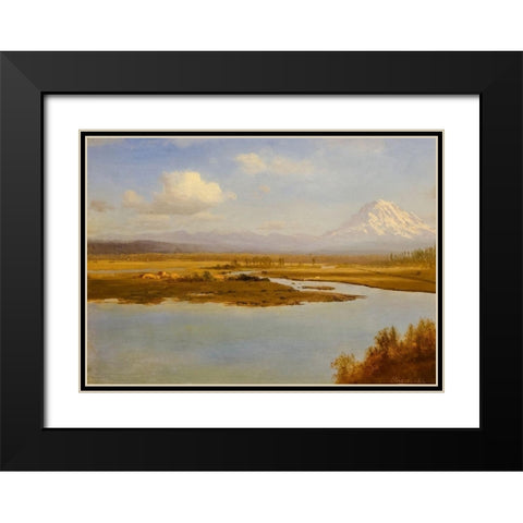 Mt. Hood, Oregon Black Modern Wood Framed Art Print with Double Matting by Bierstadt, Albert