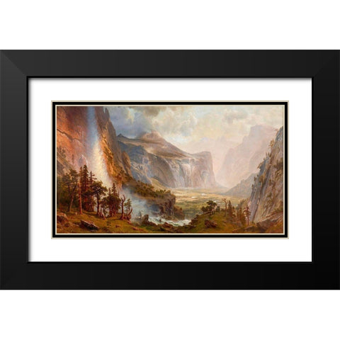 The Domes of the Yosemite Black Modern Wood Framed Art Print with Double Matting by Bierstadt, Albert